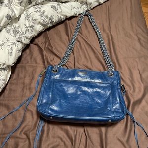 Vintage Rebecca mink off royal blue chain bag